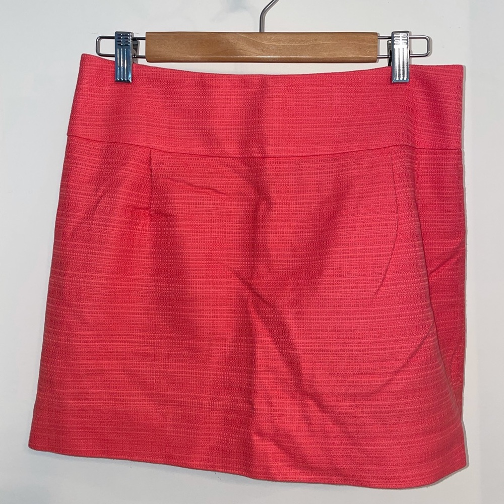 J.CREW Coral Pink Tweed Mini Skirt